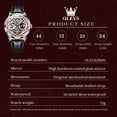 thumbnail image 6 of OLEVS Automatic Watches for Men Mechanical Self Winding Skeleton Moon Phase Dress Luxury Brown Black Leather Roma Rumerals Waterproof Luminous Mens Wrist Watches Reloj Para Hombre Red/Blue/White, 6 of 15