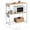Goldean Oak and White, variant on VASAGLE Kitchen Island with Power Strip, Microwave Oven Stand, Baker's Rack with 3 Open Shelves, 6 Hooks, Metal Frame, Goldean Oak and White
