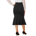 thumbnail image 3 of INSPIRE CHIC Midi Skirt for Women's High Waist Elegant Button Decor Stretchy Mermaid Skirts, 3 of 5