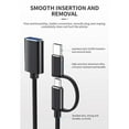 thumbnail image 2 of 2 in 1 USB 3.0 OTG Adapter Cable Type-C -USB to USB 3.0 Interface Converter for Cellphone Charging Cable Line-Black, 2 of 6