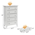 thumbnail image 3 of Faitaliicy 5 Drawers Dresser Bedroom Dresser With 5 Drawers Modern Dresser Chest Of Drawers Wood Tall Dressers Metal Handles Accent Storage Cabinet For Bedroom Hallway Entryway Nursery, 3 of 9
