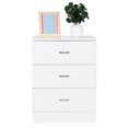 thumbnail image 1 of Table de Chevet Design Moderne 3 Tiroirs Blanc Brillant, 1 of 4