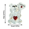 thumbnail image 3 of Heart Crystal Bear Statue with I Love You Sign Glass Animal Figurine Home Decor Dining Table Centerpiece Gift for Loved Ones, 3 of 8