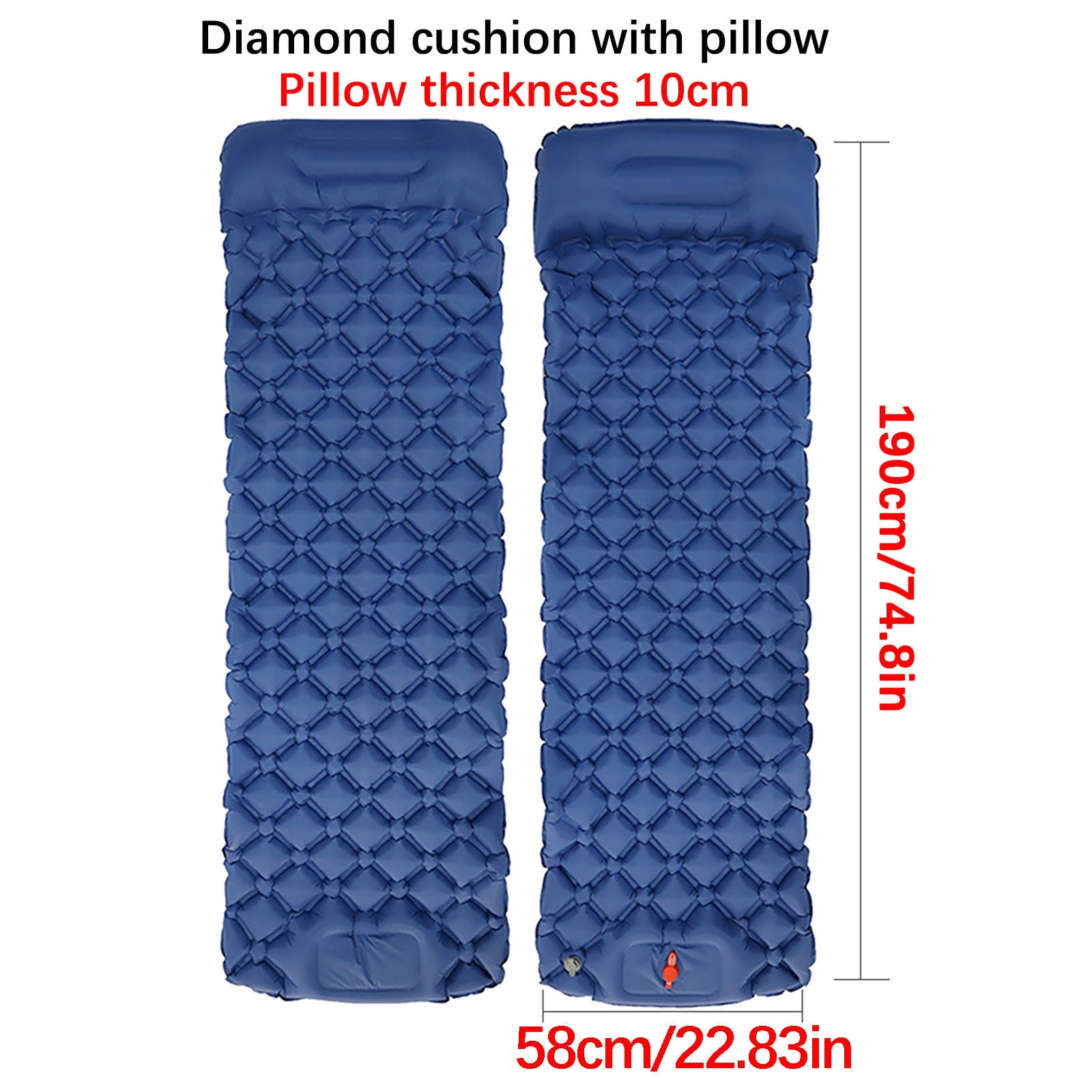 Thick Foam Self-Inflating Camping Sleeping Pad, Portable Travel Air Mattress with Built-in Pump, Lightweight Car Tent Bed Includes 1 Towel for Outdoor Trips
