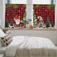 thumbnail image 5 of Red Plaid Christmas Sheer Curtains 45 Inches Long, Gnomes Xmas Tree Snowflake Winter Gifts Light Filtering Window Curtains for Living Room, Rod Pocket Voile Sheer Curtain Drapes, 52"Wx45"L, 2 Panels, 5 of 9