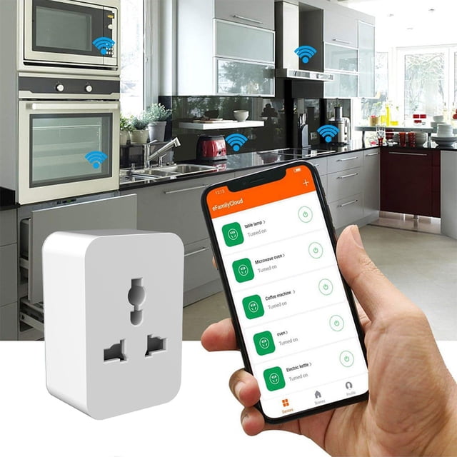 Dvkptbk WiFi Smart Plug With Remote Control & Timer Function & Power Consumption Statistics Work With & Assitant 10A Smart Socket 2.4G Wi-Fi On-ly - Black Friday Clearance