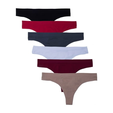 

Kalon Women s 6 Pack Seamless Nylon Spandex Thong Panties