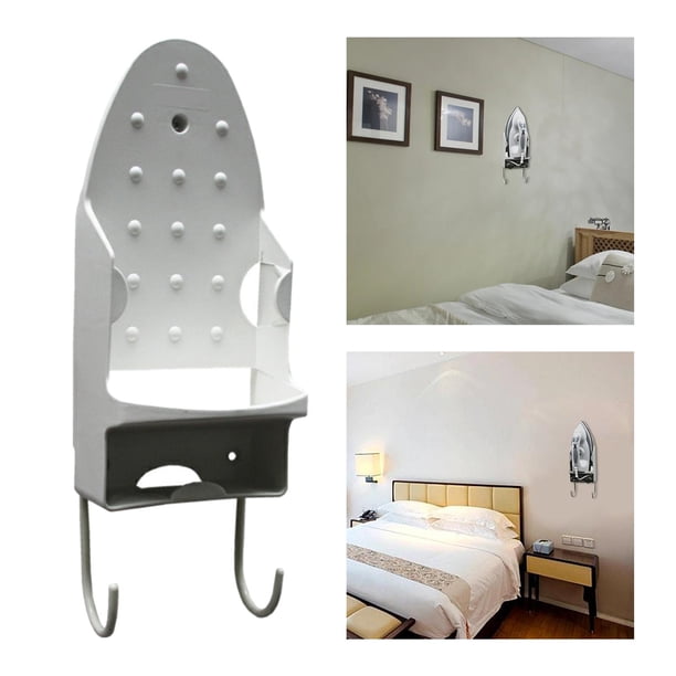 Wall Hanging Ironing Board Hanger with Hooks Door Wall Mounted Iron Holder Iron And Ironing Board Storage Ironing Board Rack for Household bnco perfecl Percha para tabla de planchar