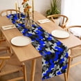 thumbnail image 3 of Blue Gray Black Table Runner - 90 Inch Long, Kitchen Dining Table Runner Dresser Scarves, Modern Gradient Abstract Texture Art Farmhouse Decor for Coffee Tables Wedding Party Banquet, 3 of 8