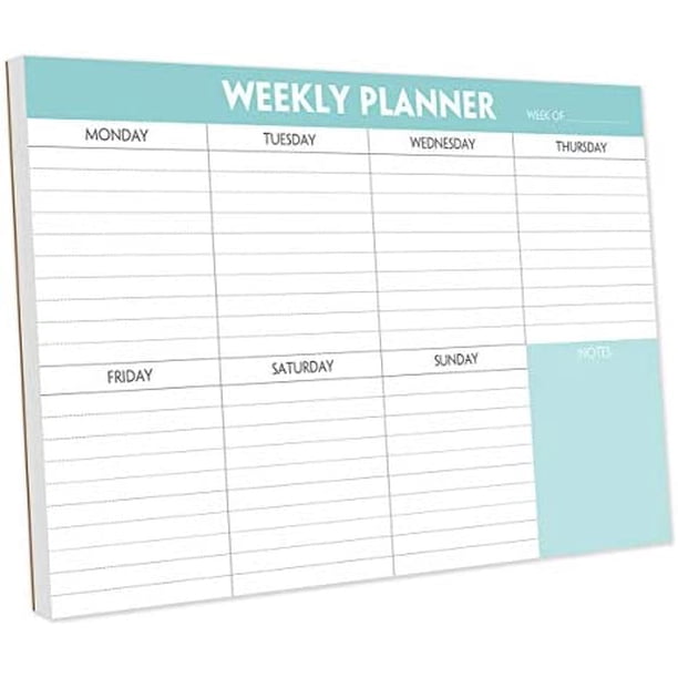 Weekly Planner Notepad - Tear Off Planning Pad with Daily Schedule &  Calendar, 52 Sheets, 100gsm Paper, Undated Weekly To Do List Notepad, 10x7  in - Walmart.com