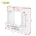 thumbnail image 3 of 4-in-1 Detachable Hall Tree with Storage and 7 Hooks, Multi-Functional Hallway Coat Rack with 4 Drawers and 2 Cabinets, 78" Entryway Shoe Bench for Living Room, White, 3 of 8
