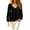 Black, variant on Womens Velvet Tops V Neck Gathered Bishop Long Sleeve Loose Casual Pullover Blouses