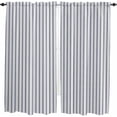 thumbnail image 2 of Navy Blue Striped Window Curtains 84 Inch Length, Farmhouse Blue Stripes Rod Pocket Kitchen Window Treatments Drapes for Bedroom, Cafe, Living Room, 2 Panels, 52 W x 84 L, 2 of 5