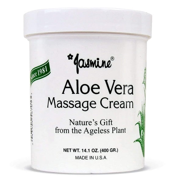 Crema de Masaje Jazmín Aloe Vera. Mantenga su rostro y cuerpo frescos y suaves con la crema terapéutica antienvejecimiento. Tenga una piel profundamente hidratada y nutrida. Extracto de Aloe Vera Orgá