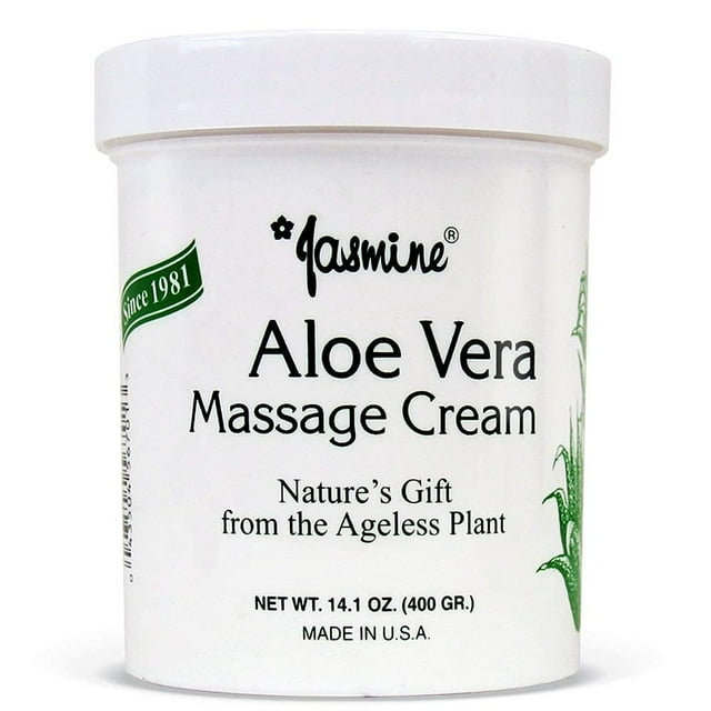 Crema de Masaje Jazmín Aloe Vera. Mantenga su rostro y cuerpo frescos y suaves con la crema terapéutica antienvejecimiento. Tenga una piel profundamente hidratada y nutrida. Extracto de Aloe Vera Orgá