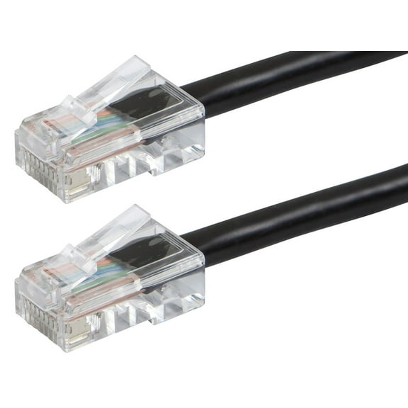 Monoprice Cat5e Ethernet Patch Cable - 5 Feet - Black | Network Internet Cord - RJ45, Stranded, 350Mhz, UTP, Pure Bare Copper Wire, 24AWG - Zeroboot Series