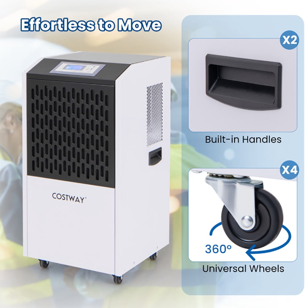 Resenkos Smart Dehumidifier, Humidity Control,250 Pints Commercial Dehumidifier with Drain Hose Large Spaces up to 8500 Sq.Ft-White