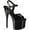 Black/Black Patent, variant on Women's Pleaser Esteem 709 Quarter Strap Platform Sandal