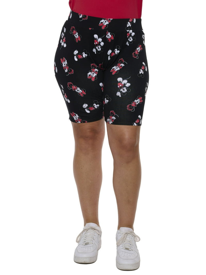 Women's Plus Size Disney Mickey Mouse Bike Shorts All-Over Print