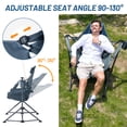 thumbnail image 4 of TIMBER RIDGE Hammock Camping Chair for Outdoor with Adjustable Backrest, Heavy Duty Swing Folding Chair with Steel Stand, 300 lbs Weight Capacity, Blue, 4 of 8
