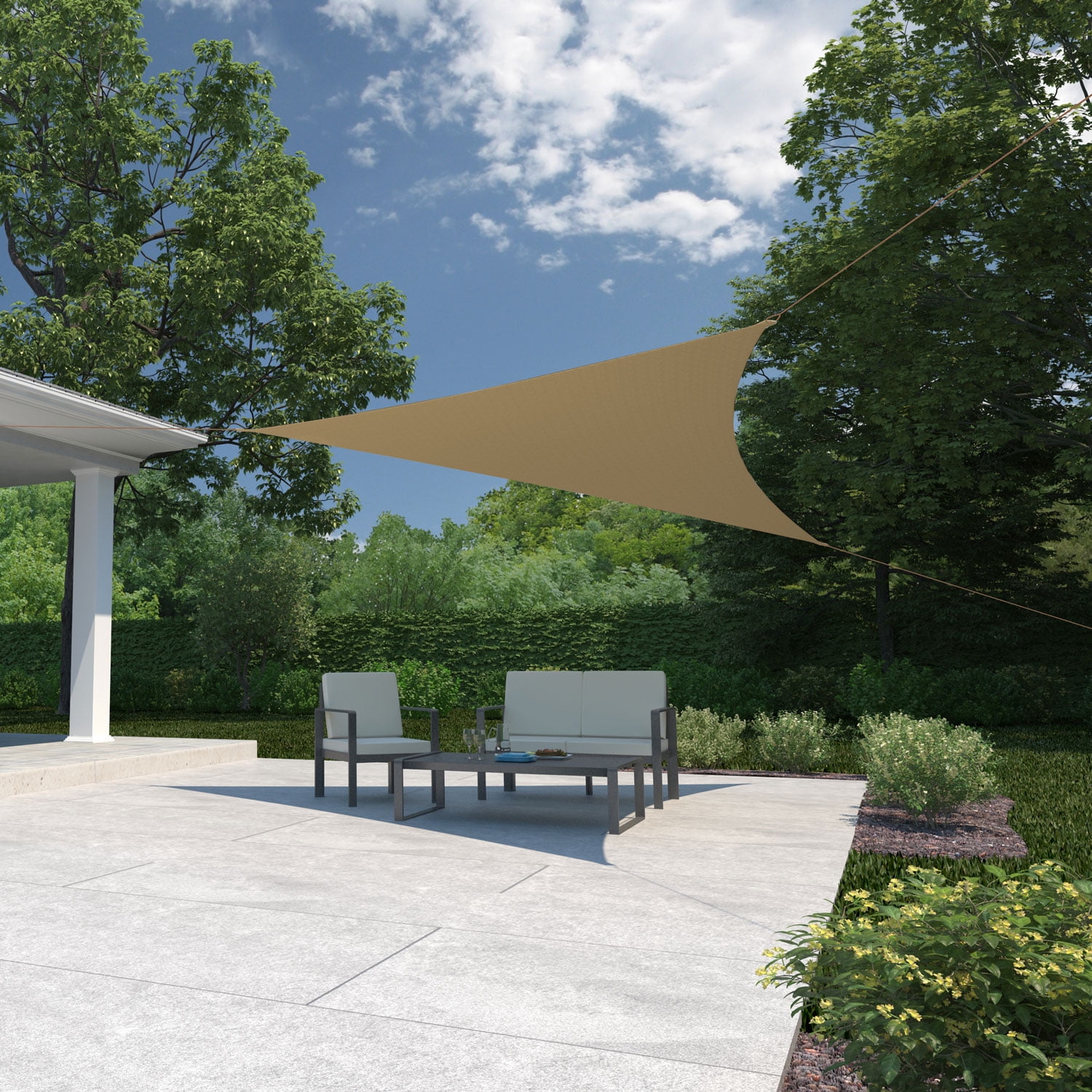 Coolaroo Ready to Hang Outdoor Sun Shade Sail Triangle 90% UV
