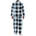 thumbnail image 5 of Men's Pajama Sets Long Sleeve Checked Lounge Wear Set Flannel Pyjamas Plaid Top and Bottoms 2 Piece Winter Cotton Nightwear White 3XL, 5 of 5