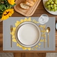 thumbnail image 4 of Yellow Sunflowers Placemats Set of 4, Floral You Are My Sunshine Grey Quotes Placemats for Dining Table, Place Mats for Kitchen Tabletop, Waterproof Wipeable Dining Table Mats Set, 4 of 9
