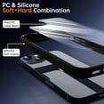thumbnail image 6 of Shockproof Clear Case for iPhone 13, [Not Yellowing] [10FT Military Drop Protection] Hard Clear Back Four Corner Airbags Drop Protection Phone Cover, 6.1 inch, Black, 6 of 14