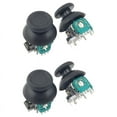 thumbnail image 1 of 2X Handle 3D Thumb Joystick Left and Right Rocker for / PS4Slim / Pro Thumb Rocker Replacement,4x thumb rocker 4x rocker cap 2 x tool,Black, 1 of 6