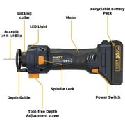 MAXXT Cordless Drywall Cut Out Tool, 20V Drywall Rotary Saw 28000 RPM with 2.0Ah Battery and Quick Charger, for Plywood/Wood/Drywall(Included 2 Bits)