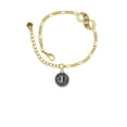 thumbnail image 2 of Delight Jewelry Silvertone Antiqued Round Seal - Initial - I - Gold-tone Paw Infinity Link Chain Bracelet, 6"+2" Extender, 2 of 3