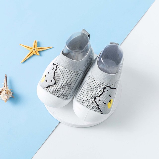 Puntoco Bebé Primavera Y Otoño Nuevos Zapatos De Piso Interior De Punto Para Bebés Antideslizantes Transpirables Antisudor Zapatos Para Niños Pequeños Zapatos Para Bebés Gris 15
