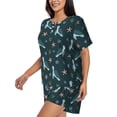 thumbnail image 2 of Bixox Women's Cute Turtle Printed Pajama Set 2 Piece Lounge Set Top and Shorts Soft Pajamas, Shorts with Pockets, 2 of 7