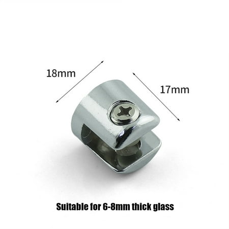 

BSTHOE 10pcs Glass Shelf Support Clamp Brackets Clip Chrome Shelves 6-8mm Clip Tool