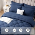 thumbnail image 2 of WISHEAD Queen Bed in a Bag Comforter Set with 7 Pieces - Blue All Season Bedding Sets with Comforter, Pillow Shams, Flat Sheet, Fitted Sheet and Pillowcases, 2 of 8