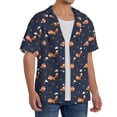 thumbnail image 2 of Sikiie Cartoon Fox Men's Cuban Shirt, Hawaiian Shirts, Business Casual Button Down Shirts, Short Sleeve Shirt-X-Large, 2 of 5