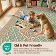 thumbnail image 4 of Design&I 8'x10' Washable Area Rug Snag-Free Retro Circle Round Botanical Scroll Border Circular Vintage Grid Playful for Dining Room, Large Office, Lounge, 4 of 7