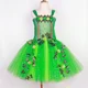 thumbnail image 5 of Vestido de tul con tutú de hada verde brillante para niñas, disfraz de hada de flores y hiedra del bosque para fiesta de cumpleaños de niñas, 5 of 5