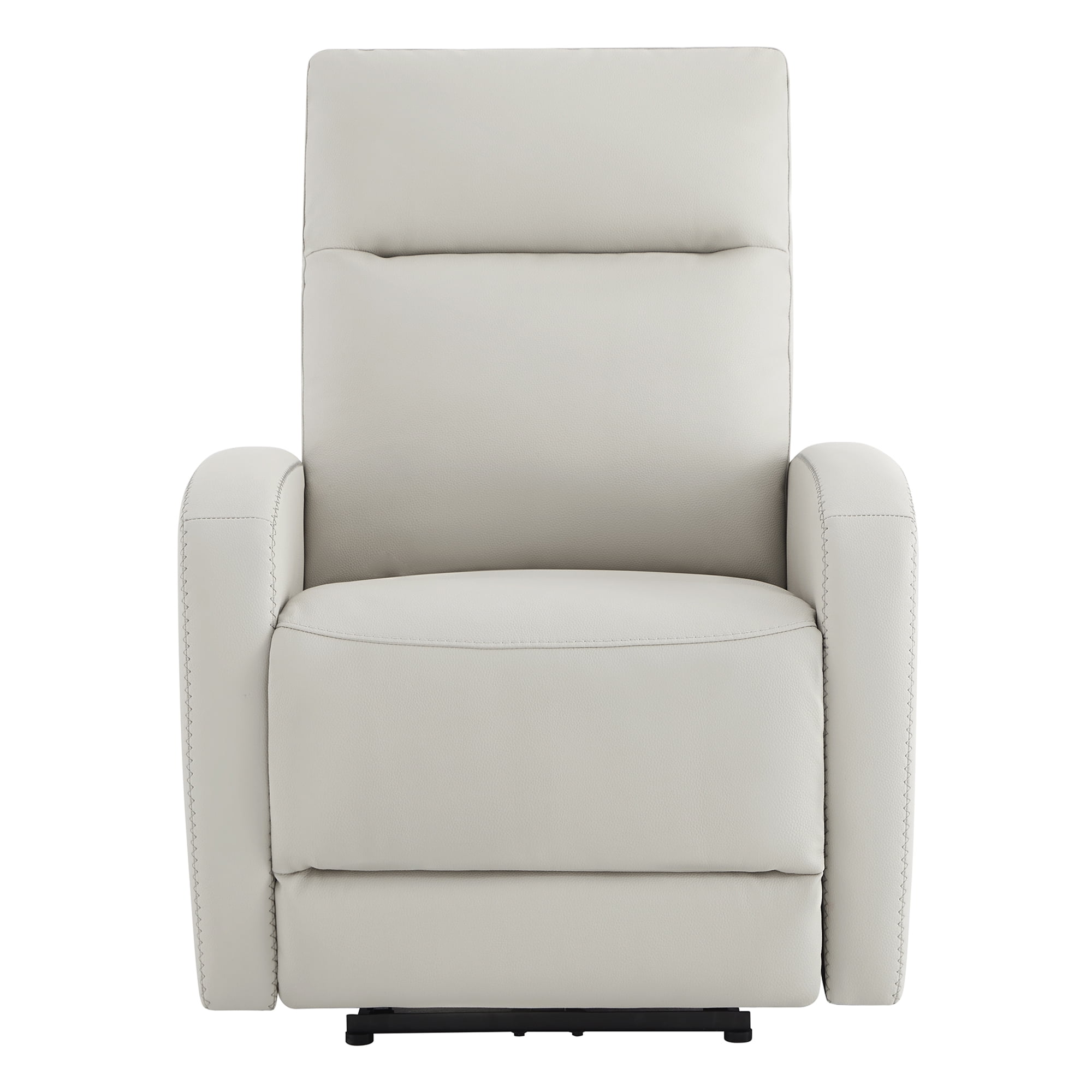 Spruce & Spring Zero Wall Hugger Power Recliner for Compact Spaces, Cream-Faux Leather