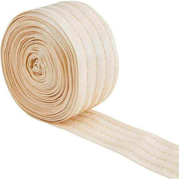 Hobbspring 9.4 Yard Wide Soft Elastic Band Beige Striped Waistband Elastic Band Elastic Webbing Comfortable Sewing Elastic Trim for Sewing Crafts Clothing Accessories Bag Decorations