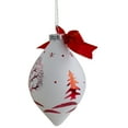 thumbnail image 5 of Northlight 5" Red and White Moose Christmas Teardrop Ornament, 5 of 5