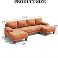 thumbnail image 2 of 111 Inch U Shaped Sectional Sofa with Double Chaise, Large Lounge Design Modular Couch for Living Rooms and Apartments, Brown, 2 of 7