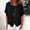 Black, variant on 2026 Summer Women's Asymmetric Button Front Blouse, Round Neck Short Sleeve Casual Solid Color Top with Split Hem for Everyday Wear and Vacation
