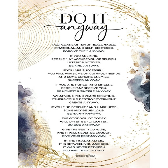 DEXSA Do it Anyway Wood Plaque 11.75"x15"