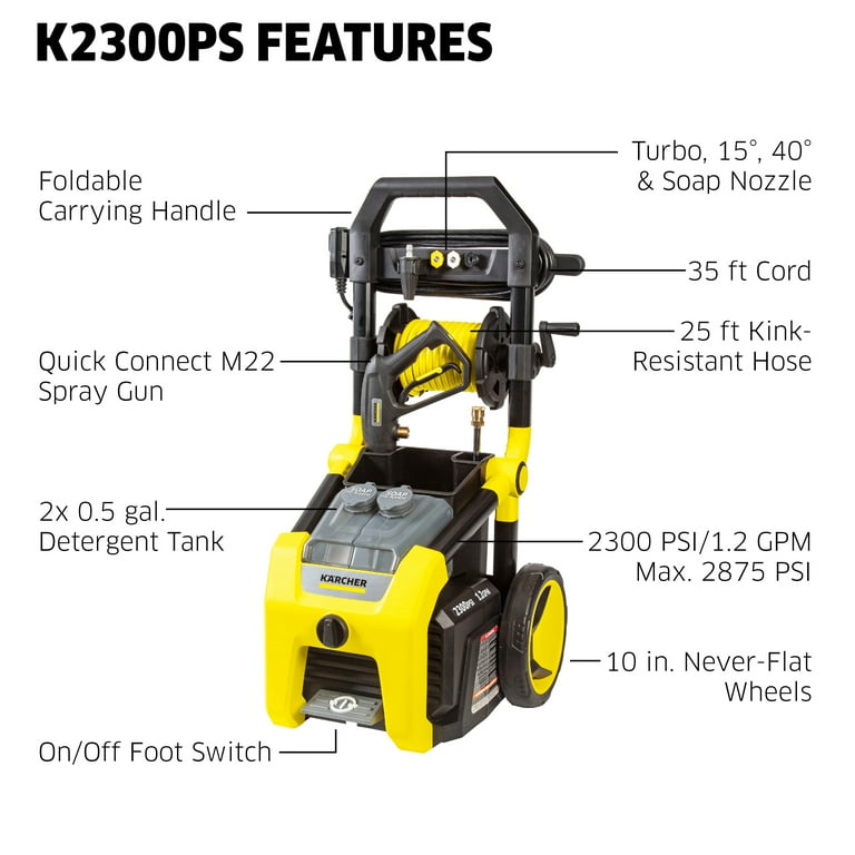 Powerful Karcher K2300PS Portable Electric Pressure Washer Powerful Karcher K2300PS Portable Electric Pressure Washer