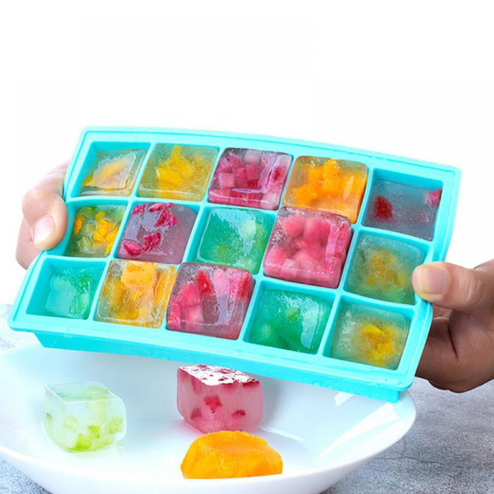 Details about   DIY Silicone Ice Cube Molder with Lid Kitchen Bar Accessories15 Grid Food Grade 