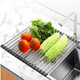 thumbnail image 5 of Kitchen Dish Drainer, Foldable Dish Drainer, Stainless Steel Kitchen Dish Drainer, Countertop Dish Drainer For Sink, Dish Drainer Mat, 43 X 35 Cm.blac, 5 of 5