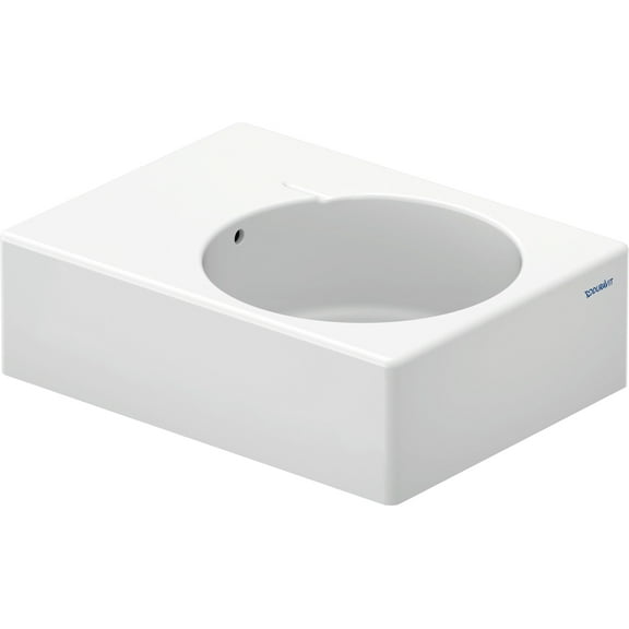 Duravit 068560-0Hole Design Classics 9" Ceramic Vanity Top - White / Glazed Underside