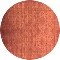 thumbnail image 1 of Ahgly Company Indoor Round Oriental Orange Industrial Area Rugs, 8' Round, 1 of 4