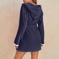 thumbnail image 3 of Misright Womens Hooded Bathrobe Fleece Robe Super Soft Plush Robe Sleepwear with Pockets, 3 of 10